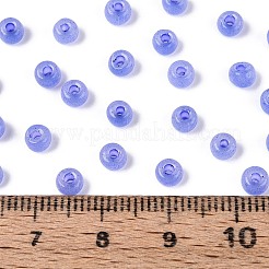 内側が透明なガラスシードビーズ6/0個。  ロンデル  丸い穴  藤紫色  4x3mm  穴：1.2~1.5mm  約6080個/ポンド&nbsp;SEED-N008-08E