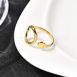 女性用304ステンレススチールカフリング  フラットラウンド  イオンプレーティング（ip）  18KGP本金メッキ  13.5mm  内径：18mm&nbsp;RJEW-Z110-05G