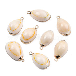 Electroplate Cowrie Shell Pendants&nbsp;X-SSHEL-S261-11