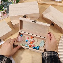 Wood Flip Top Storage Boxes with Metal Clasps&nbsp;CON-WH0095-230
