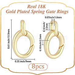 8Pcs Brass Spring Gate Rings&nbsp;KK-BBC0028-43G