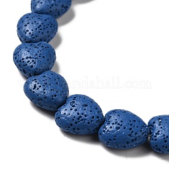 天然溶岩岩ビーズ連売り  染め  ハート  ミックスカラー  14x13~13.5x7mm  穴：1.2mm  約30個/連  16.14''（41~14.5センチメートル）&nbsp;G-N0114-M