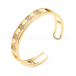 Colorful Cubic Zirconia Star Open Cuff Bangle&nbsp;BJEW-A123-15G