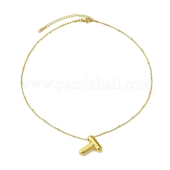 Ion Plating(IP) Initial Letter 304 Stainless Steel Pendant Necklace&nbsp;NJEW-R265-05G-T