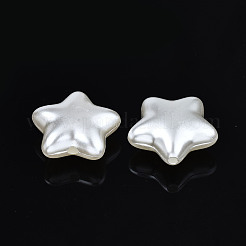 ABSプラスチックパール調ビーズ  スター  乳白色  19x20x8.5mm  穴：2mm&nbsp;X-OACR-N008-157