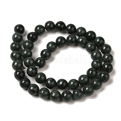 天然黒翡翠ビーズ連売り  ラウンド  6mm  穴：1mm  約58~59個/連  14.57~14.69''（37~37.3センチメートル）&nbsp;G-H067-A03-6MM
