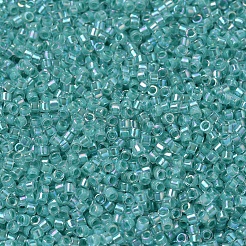 MIYUKIデリカビーズ  シリンダー  日本製シードビーズ  11/0  （db0079)ターコイズグリーン裏地クリスタルab  1.3x1.6mm  穴：0.8mm  約10000個/袋  50 G /袋&nbsp;SEED-X0054-DB0079