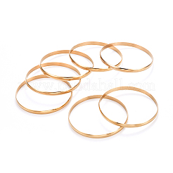 Ion Plating(IP) 7Pcs Fashion 304 Stainless Steel Flat Plain Bangles&nbsp;BJEW-L664-024D-G01