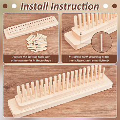 Rectangle Wooden Weaving Loom Kit&nbsp;TOOL-WH0155-192