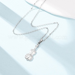 304 Stainless Steel Violin Pendant Cable Chain Necklaces for Men Women&nbsp;NJEW-K308-11P