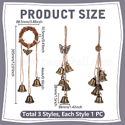 3Pcs Alloy Wind Chime&nbsp;HJEW-UN00102