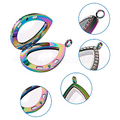 2Pcs 2 Style Alloy Magnetic Locket Pendants&nbsp;PALLOY-TA0002-35M