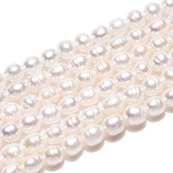 天然養殖淡水パールビーズ連売り  ライス  乳白色  3~4.5x3.5~4mm  穴：0.3~0.5mm  約94~107個/連  15.28~15.47''（38.8~39.3センチメートル）&nbsp;PEAR-T006-22