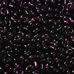 塗装ガラスシードビーズスプレー  ピーナッツ  蘭  4~5x2~2.5x2~2.5mm  穴：0.8~0.9mm  約8500個/ポンド&nbsp;SEED-F005-08A-01