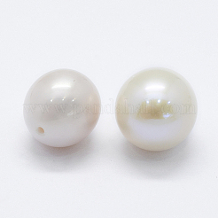 天然な培養された淡水パールビーズ  片穴  ポテト  フローラルホワイト  9~10x10~14mm  穴：0.8mm&nbsp;X-PEAR-P056-023