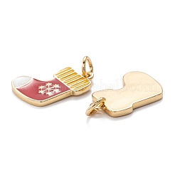 Real 18K Gold Plated Brass Enamel Pendants&nbsp;KK-A154-14G