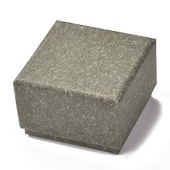四角い紙のアクセサリー箱  スナップカバー  スポンジマット付き  指輪とブレスレットの包装用  オリーブ  5.8x5.8x3.9cm&nbsp;CON-G013-01C