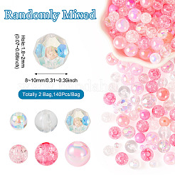 Transparent & Opaque Acrylic Bead&nbsp;OACR-TAC0002-08B