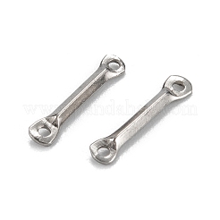 変色しにくい304ステンレススチールリンクコネクター  ステンレス鋼色  11x2x1mm  穴：0.8mm&nbsp;STAS-Z034-12P