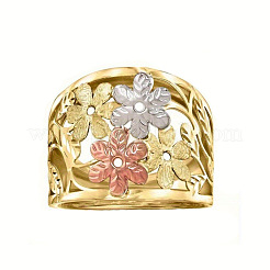 女性のための真鍮の指輪  花  ゴールドカラー  usサイズ7（17.3mm）&nbsp;WG4845E-01
