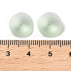 すりガラスのラインストーンカボション  多面カット  後ろ向き  フラットラウンド  クリソライト  12x5mm&nbsp;RGLA-G022-01B-238
