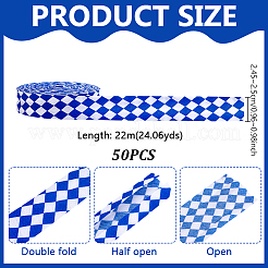 ポリエステルタータン柄リボン  洋服アクセサリー  ダークブルー  1インチ（24.5~25mm）  約24.06ヤード（22m）/ロール&nbsp;OCOR-WH0078-540A