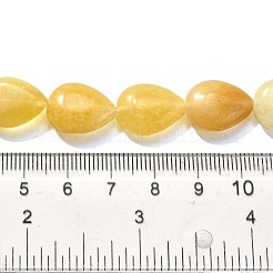 天然石トパーズ翡翠ビーズ連売り  ティアドロップ  16x12x5~6mm  穴：1mm  約25個/連  15.16''~15.75''（38.5~40センチメートル）&nbsp;G-P561-B04-01