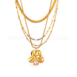 304 Stainless Steel Pendant Multi Layered Necklaces for Women&nbsp;WG40374-01
