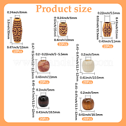 110Pcs 7 Styles Plastic and Wood Beads&nbsp;KY-PA0001-18