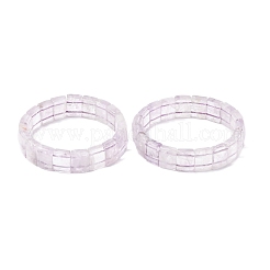 Rectangle Natural Amethyst Beads Stretch Bracelets for Women Men&nbsp;BJEW-Z149-01D