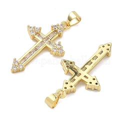 Brass Micro Pave Cubic Zirconia Pendants&nbsp;KK-A282-02B-G
