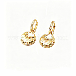 Brass Micro Pave Cubic Zirconia Hoop Dangle Earrings&nbsp;WG8D643-01