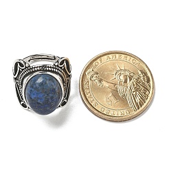 Natural Lapis Lazuli Adjustable Rings&nbsp;RJEW-I108-02AS-11