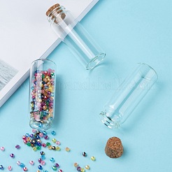 ガラスの瓶のガラスびん  コルク栓付き  ウィッシングボトル  ビーズの容器  透明  7x2.7cm  ボトルネック：直径2cm  容量：18ml（0.6液量オンス）&nbsp;AJEW-H004-2
