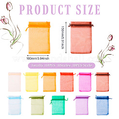 110Pcs 11 Colors Organza Bags Jewellery Storage Pouches Wedding Favour Party Mesh Drawstring Gift&nbsp;OP-TA0001-05