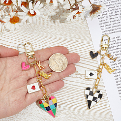 2Pcs 2 Colors Alloy Enamel Pendant Decorations&nbsp;HJEW-BM0001-55