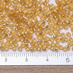 MIYUKIラウンドロカイユビーズ  日本製シードビーズ  11/0  （rr4)シルバーライニングダークゴールド  11/0  2x1.3mm  穴：0.8mm  約5500個/50g&nbsp;SEED-X0054-RR0004