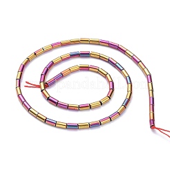 電気メッキガラスビーズセット  フルメッキ  コラム  マルチカラーメッキ  4.5~5x2.5mm  穴：0.8mm  約75個/連  14.17インチ（36cm）&nbsp;X-EGLA-K014-B-FP06