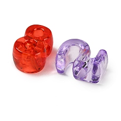 クリアアクリルヨーロピアンビーズ  大穴ビーズ  数  ミックスカラー  21~21.5x14.5~15x11.5~12mm  穴：6mm  約204個/セット&nbsp;MACR-K366-02