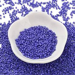 焼付塗装ガラスシードビーズ  シリンダー  スチールブルー  2x1.5mm  穴：1mm  約50398個/ポンド&nbsp;SEED-S042-05B-74