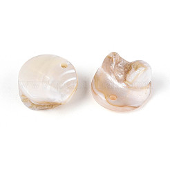 Natural Freshwater Shell Flat Round Charms&nbsp;BSHE-T014-37A