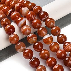 Natural Striped Agate/Banded Agate Beads Strands&nbsp;G-Z060-A01-C05