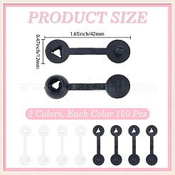300個2色のプラスチック盗難防止バックル  スナップバックル  ミックスカラー  42x12x8mm  150個/カラー&nbsp;FIND-CY0001-55B
