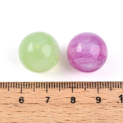 オペーク樹脂ビーズ  ラウンド  グリッターパウダー付き  ミックスカラー  16mm  穴：2~2.5mm&nbsp;X1-RESI-N042-16mm-13
