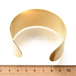 女性用 304 ステンレススチール オープンカフバングル  リング  内径: 2-1/2c1-3/4インチ(6.25x4.45cm)&nbsp;LS-BJEW-Z083-02G-02