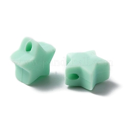 シリコンビーズ  スター  アクアマリン  13x14x8mm  穴：2mm&nbsp;SIL-WH0001-39I