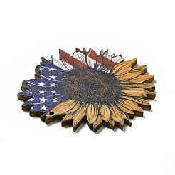 American Flag Theme Single Face Printed Aspen Wood Big Pendants&nbsp;WOOD-G014-15