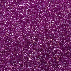 MIYUKIデリカビーズ  シリンダー  日本製シードビーズ  11/0  （db1743)ホットピンク裏地クリスタルab  1.3x1.6mm  穴：0.8mm  約10000個/袋  50 G /袋&nbsp;SEED-X0054-DB1743
