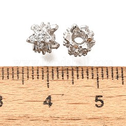 スターリングシルバーマイクロパヴェクリアキュービックジルコニアビーズ925個  不規則な星  プラチナメッキ  6.5x6.5x6mm  穴：1.8mm&nbsp;STER-B006-14P