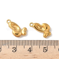 304ステンレスペンダント  イオンプレーティング（ip）  バタフライチャーム  18KGP本金メッキ  16x10x4mm  穴：1.2mm&nbsp;STAS-F320-03B-G